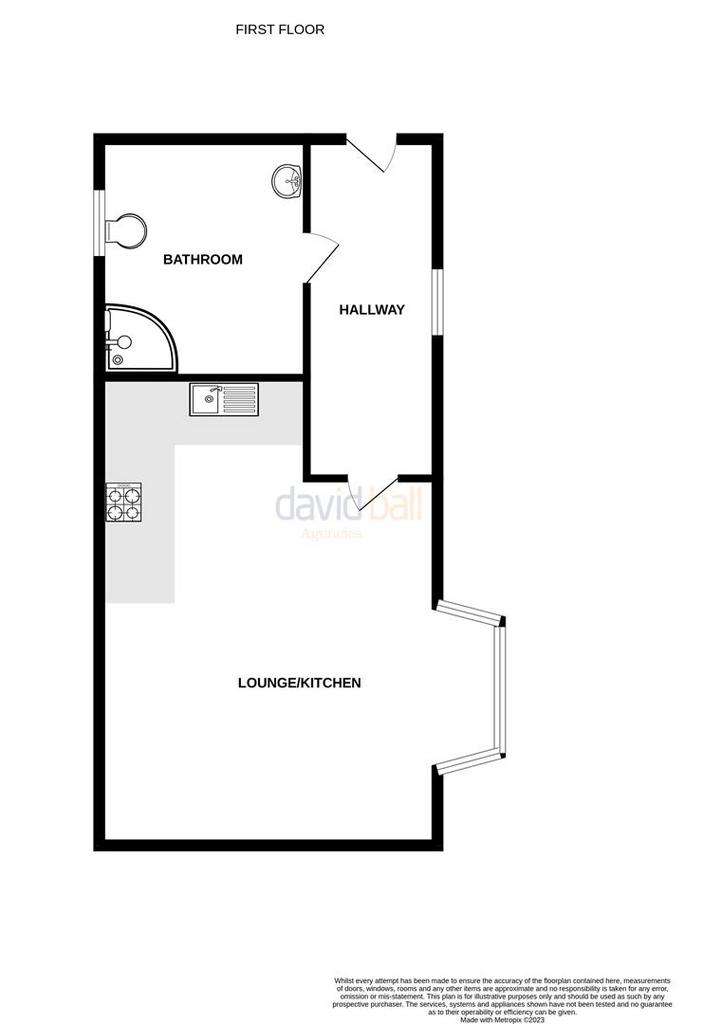 Studio flat to rent - floorplan