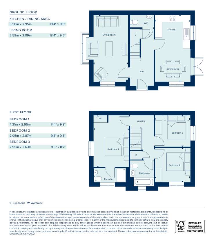 3 bedroom semi-detached house for sale - floorplan