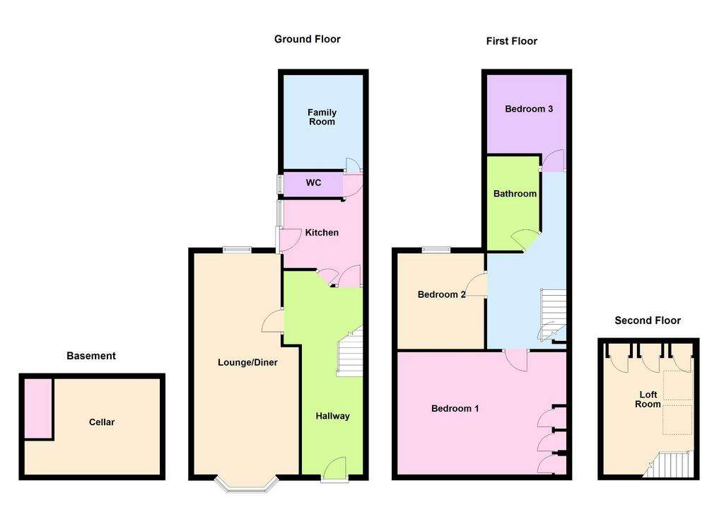 3 bedroom terraced house for sale - floorplan