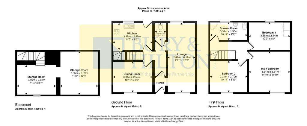 3 bedroom semi-detached house for sale - floorplan