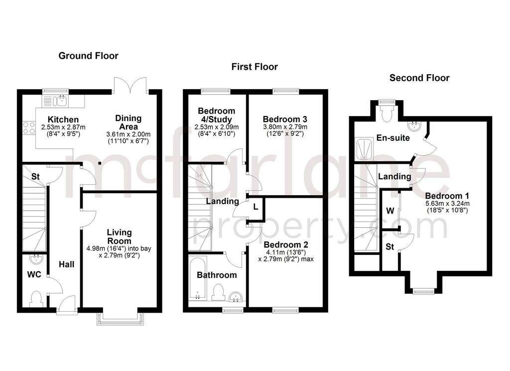 4 bedroom semi-detached house for sale - floorplan