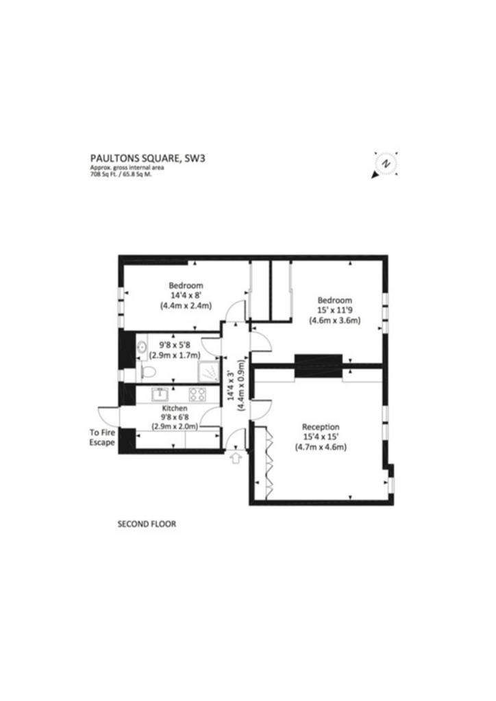 2 bedroom flat to rent - floorplan