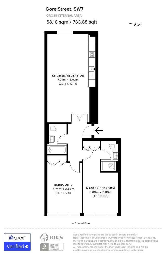 2 bedroom flat to rent - floorplan