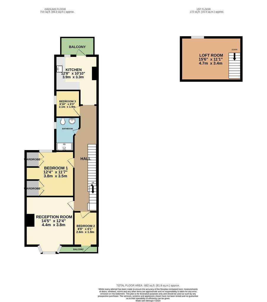 3 bedroom flat for sale - floorplan