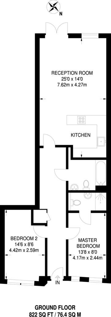 2 bedroom flat to rent - floorplan