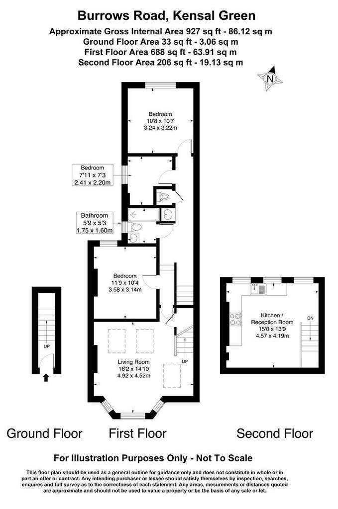 3 bedroom flat to rent - floorplan