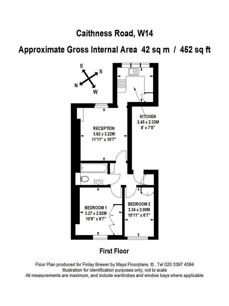 2 bedroom flat to rent - floorplan