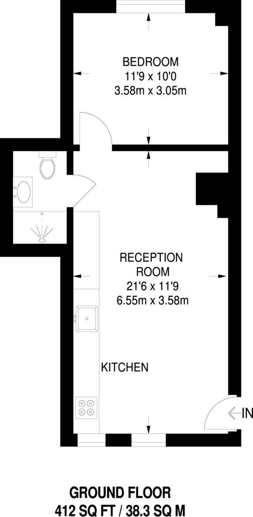 1 bedroom flat to rent - floorplan