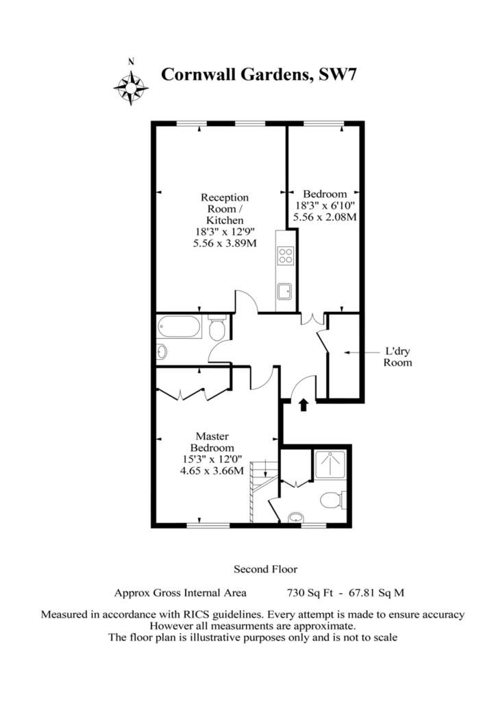 2 bedroom flat to rent - floorplan