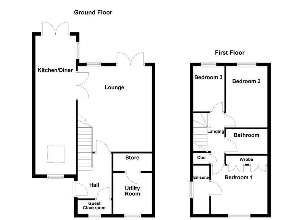 3 bedroom end of terrace house for sale - floorplan