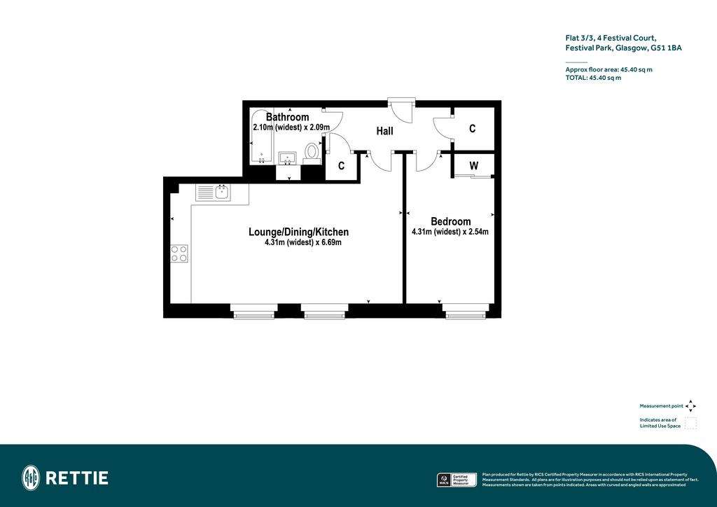 1 bedroom flat for sale - floorplan