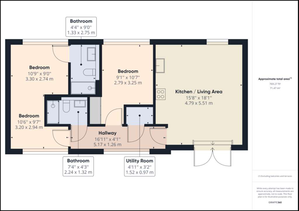 2 bedroom flat to rent - floorplan