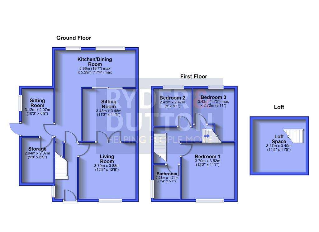 3 bedroom semi-detached house for sale - floorplan