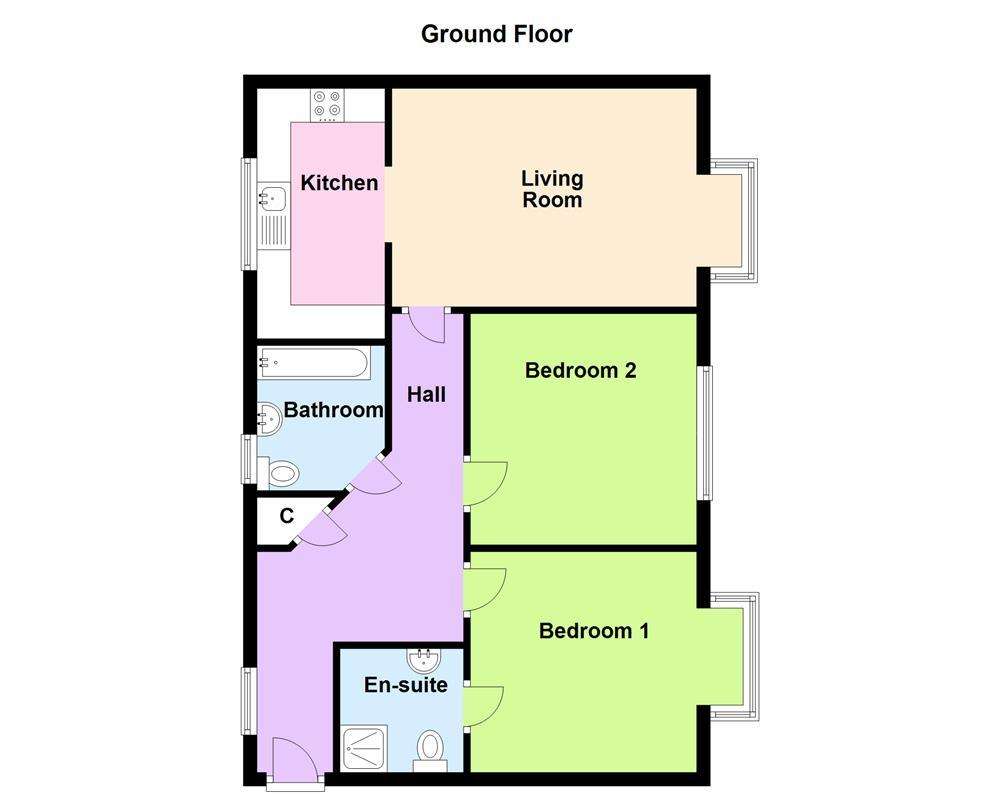 2 bedroom flat for sale - floorplan