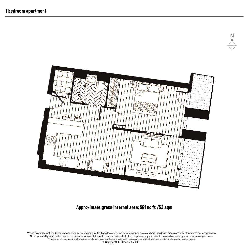 1 bedroom flat to rent - floorplan