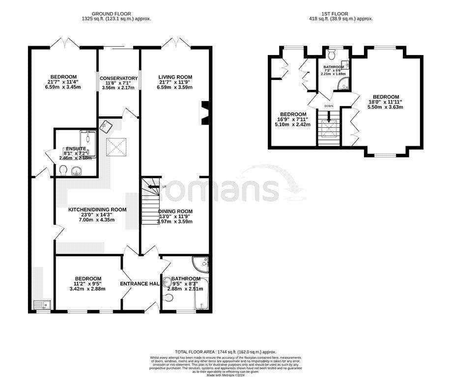 4 bedroom bungalow for sale - floorplan