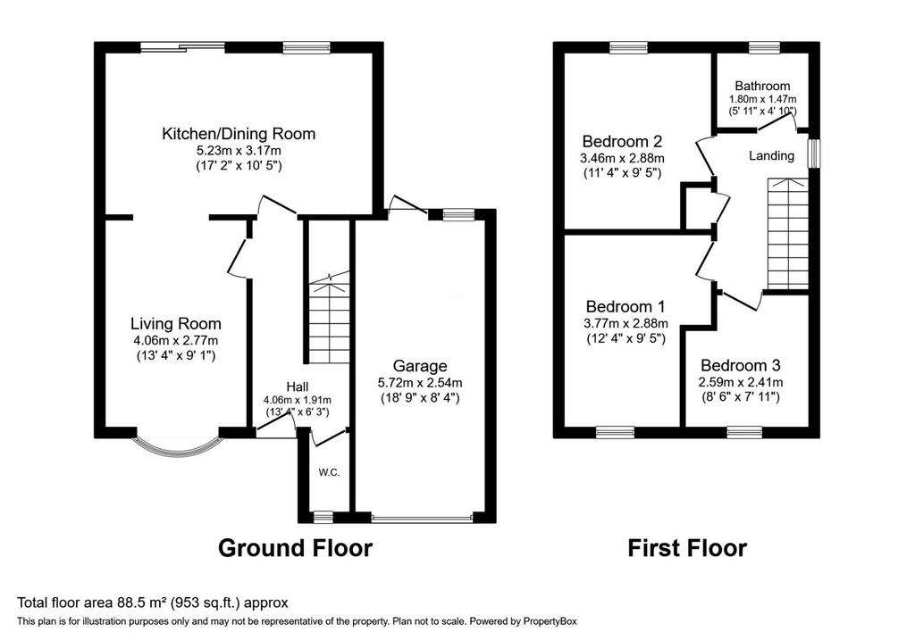 3 bedroom link-detached house for sale - floorplan