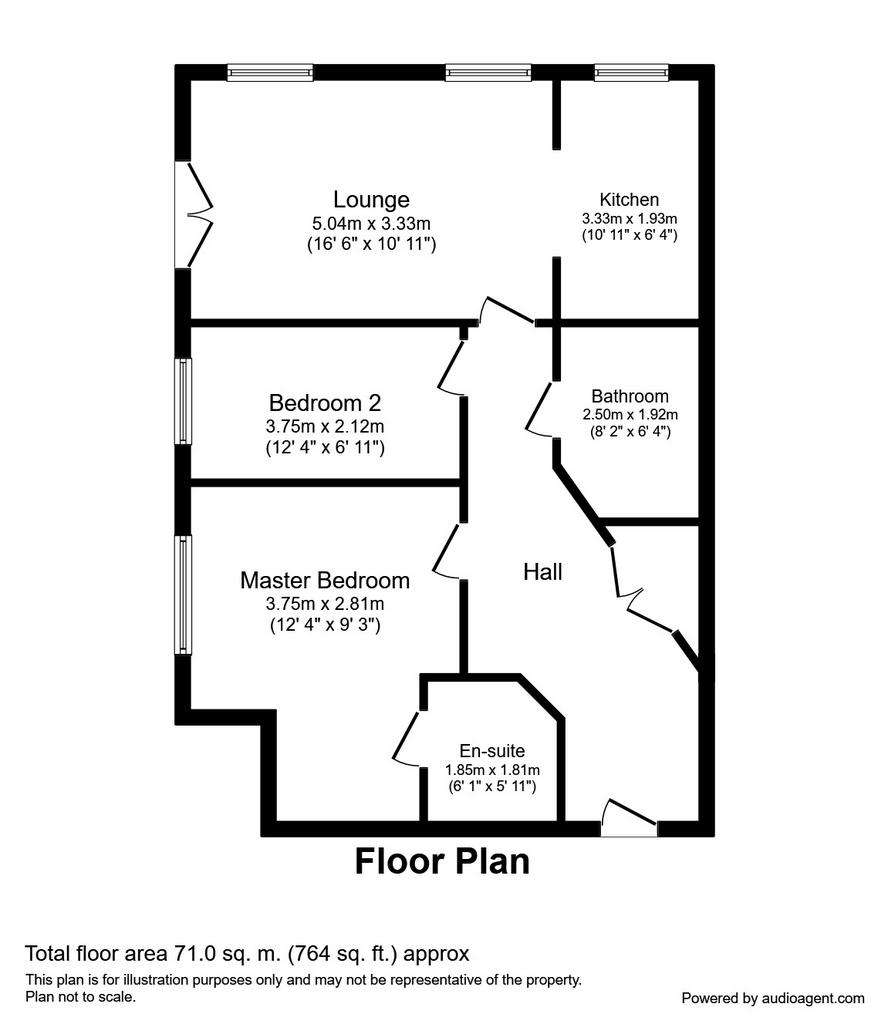 2 bedroom flat to rent - floorplan