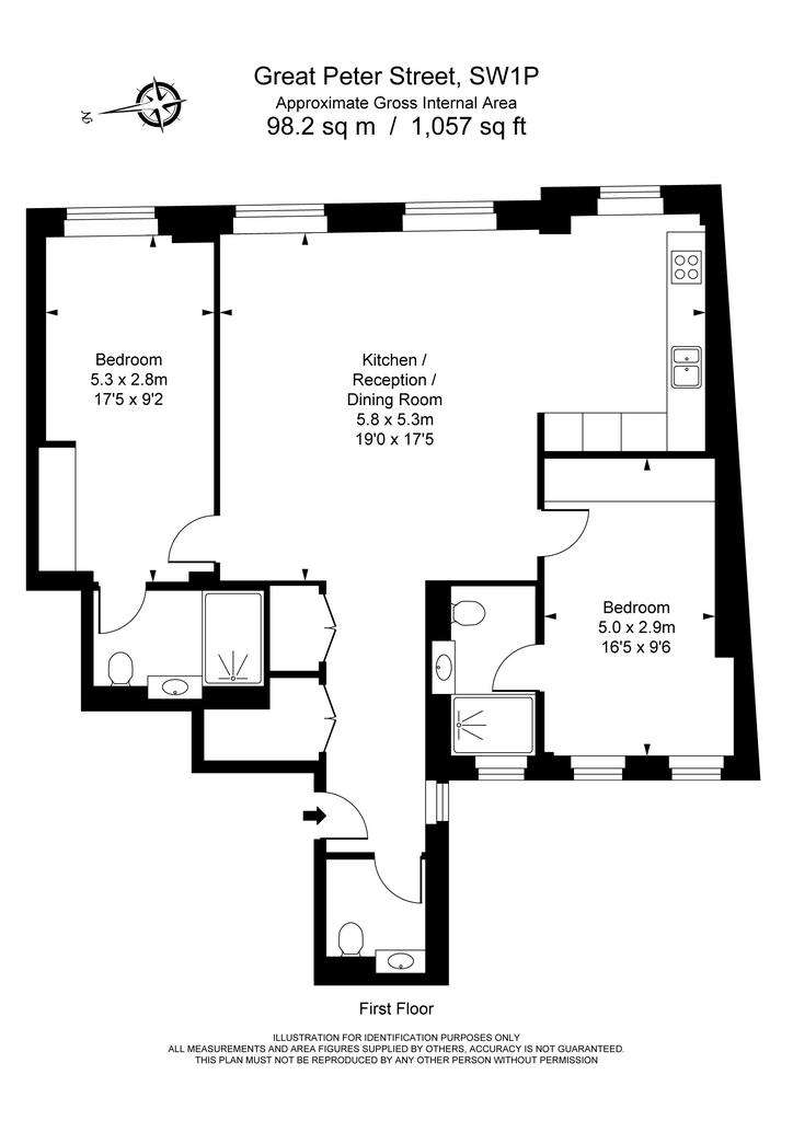 2 bedroom flat to rent - floorplan