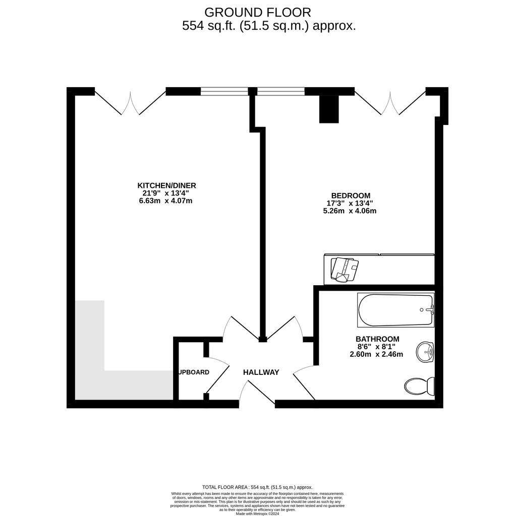 1 bedroom flat for sale - floorplan