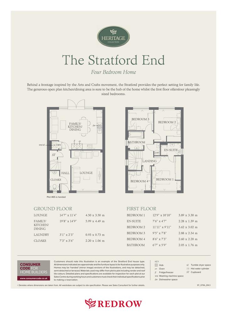 4 bedroom end of terrace house for sale - floorplan