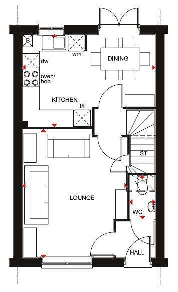 3 bedroom end of terrace house for sale - floorplan