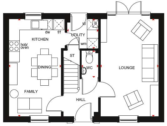 3 bedroom end of terrace house for sale - floorplan