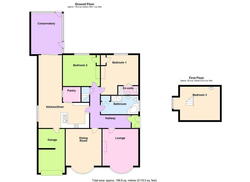 3 bedroom detached bungalow for sale - floorplan