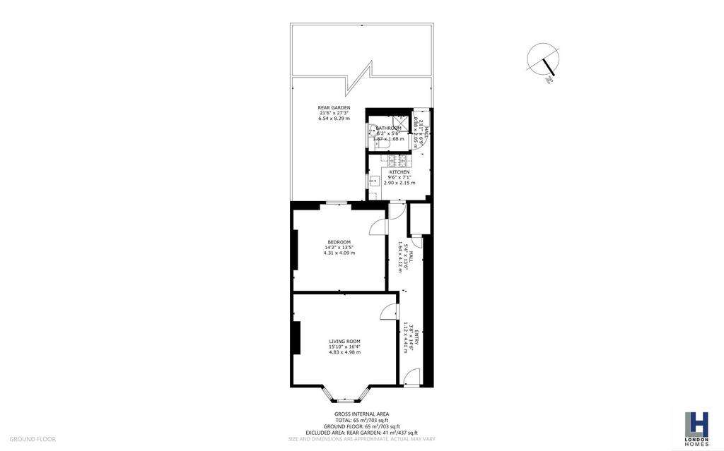 1 bedroom flat to rent - floorplan