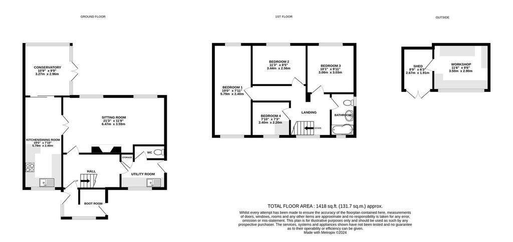 4 bedroom detached house to rent - floorplan