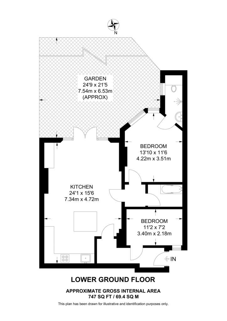 2 bedroom flat to rent - floorplan