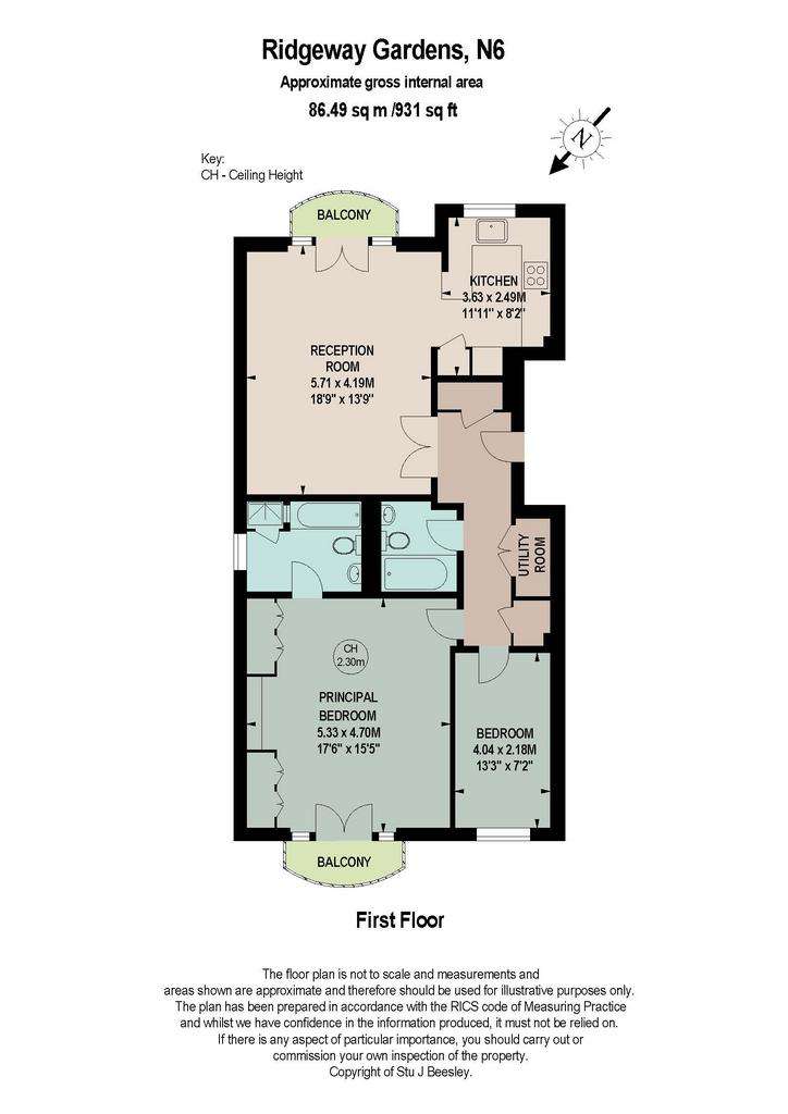 2 bedroom flat for sale - floorplan