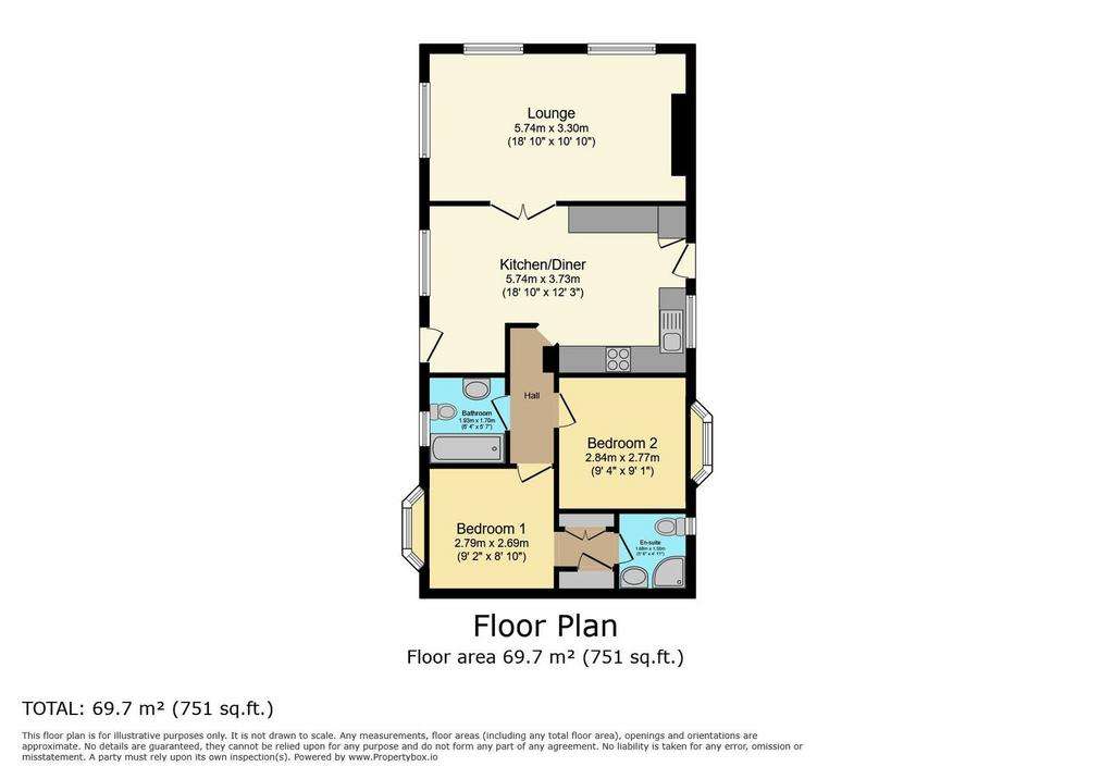 2 bedroom detached bungalow for sale - floorplan