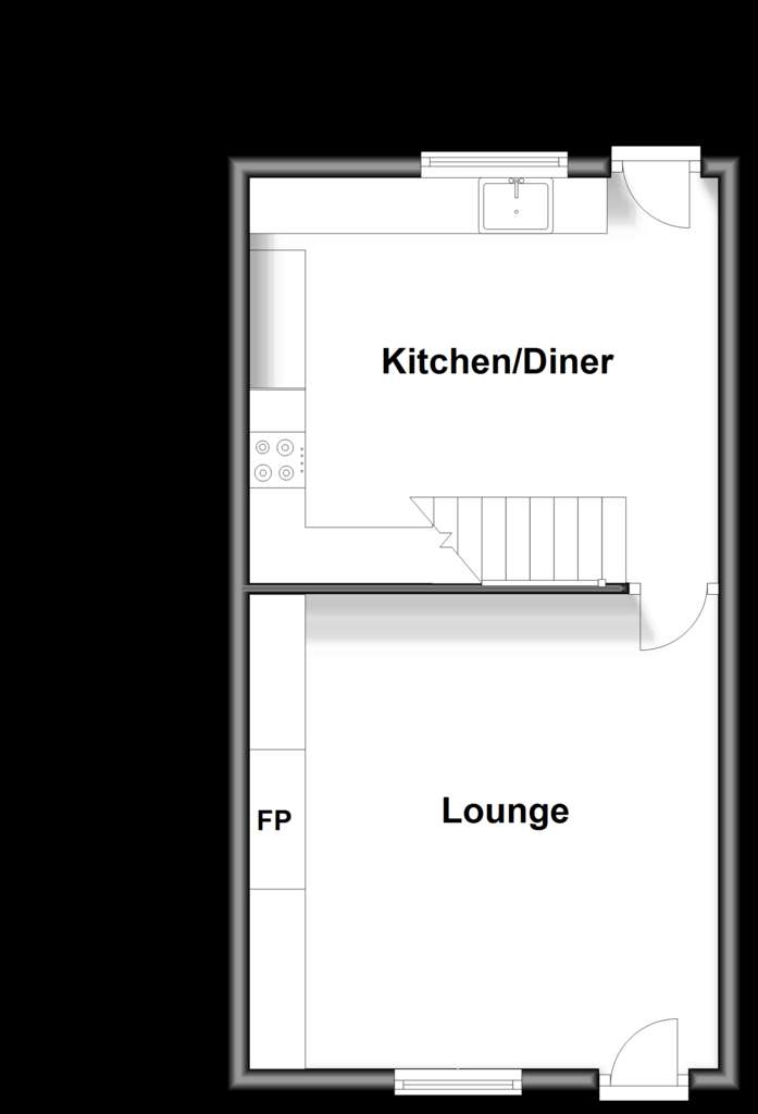 2 bedroom end of terrace house for sale - floorplan