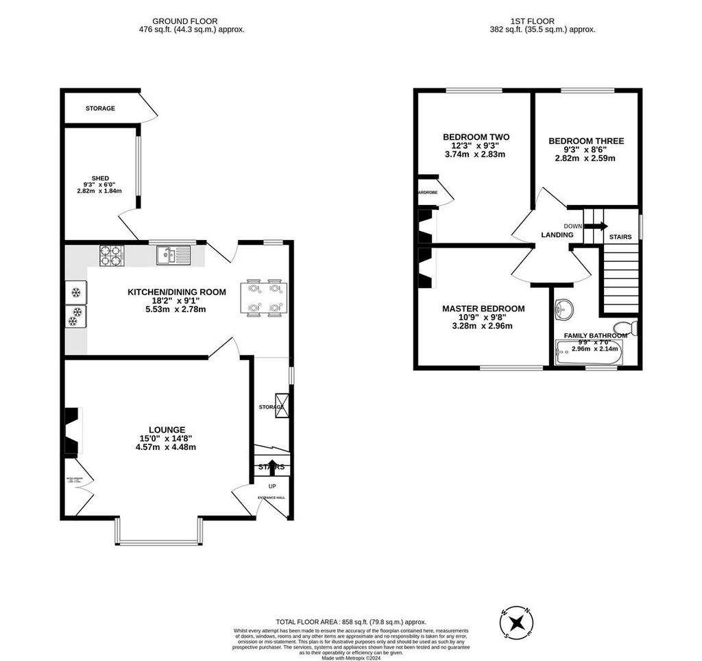 3 bedroom semi-detached house for sale - floorplan