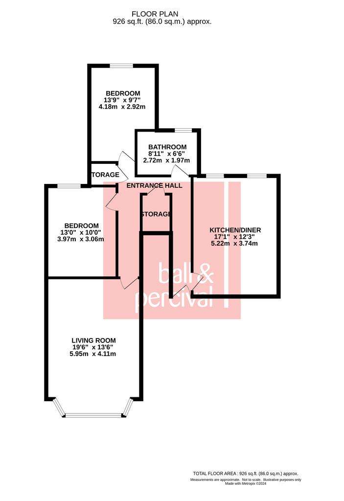 2 bedroom flat for sale - floorplan