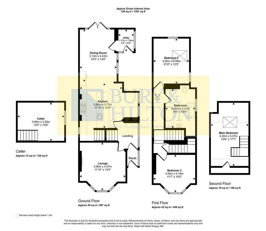 3 bedroom semi-detached house for sale - floorplan