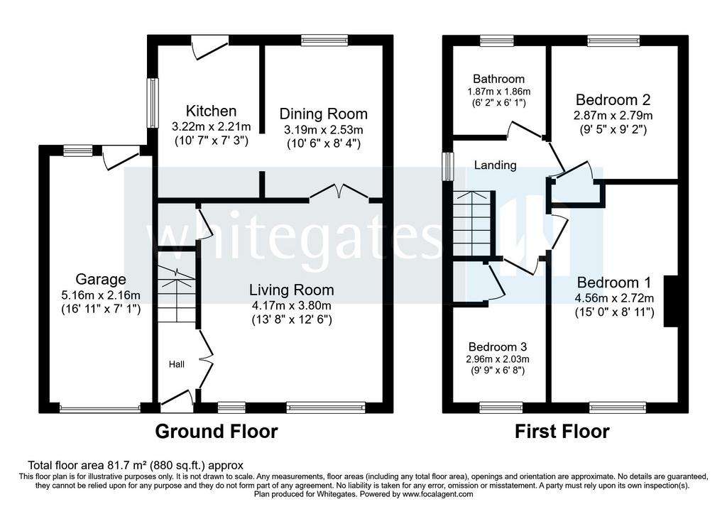 3 bedroom semi-detached house for sale - floorplan