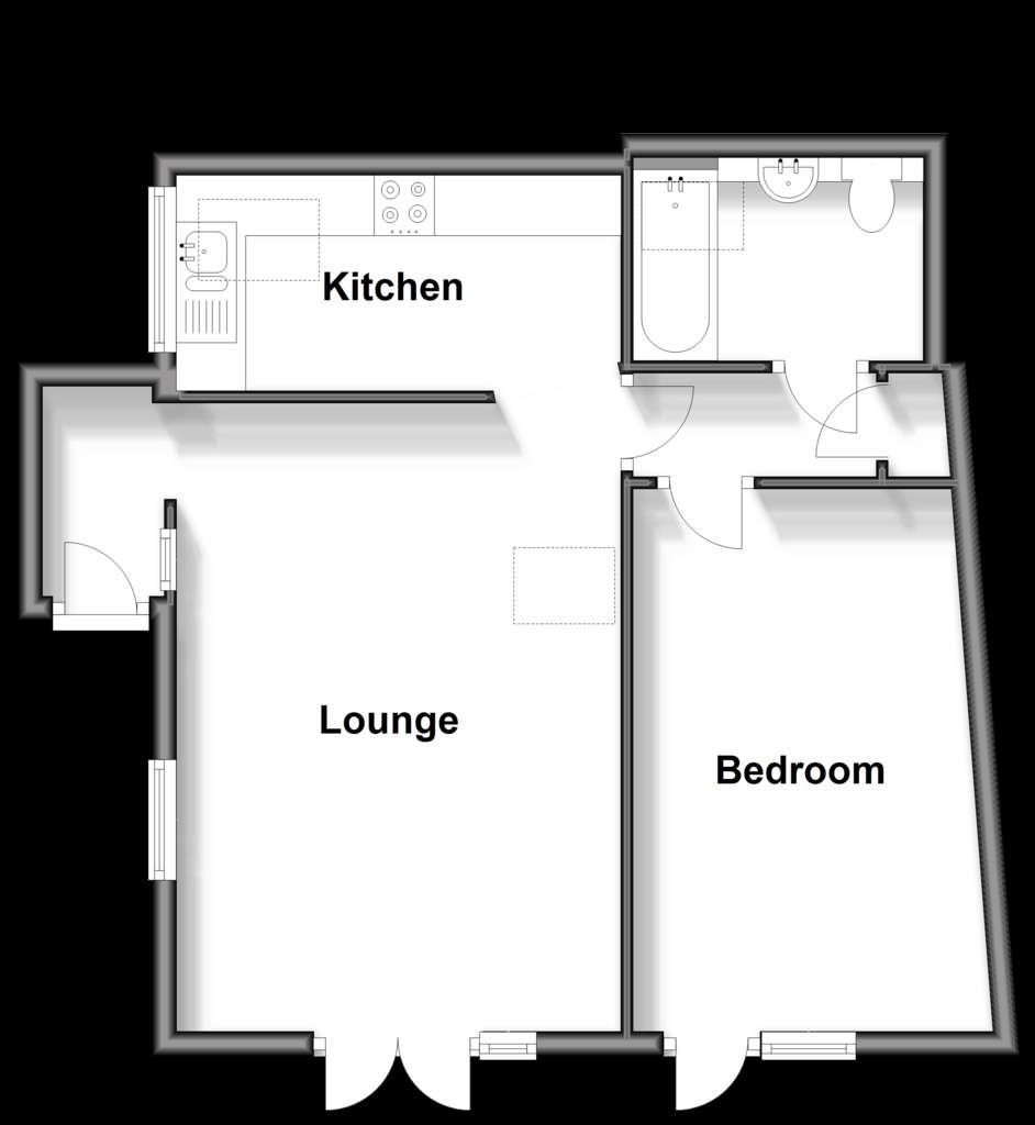 1 bedroom bungalow for sale - floorplan