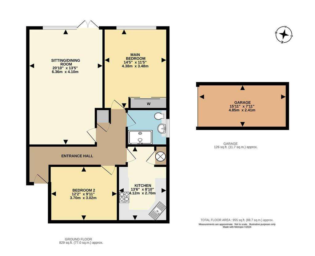 2 bedroom house to rent - floorplan