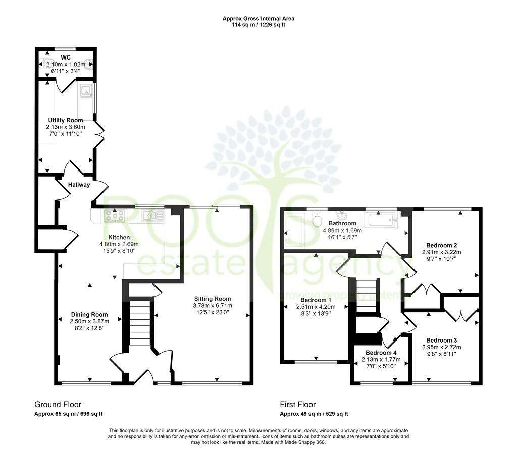 4 bedroom semi-detached house for sale - floorplan