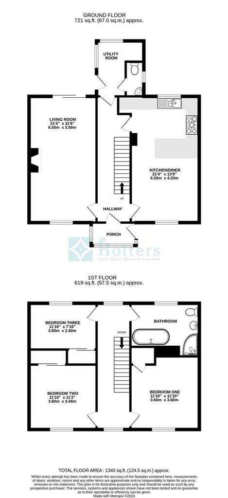 3 bedroom semi-detached house for sale - floorplan