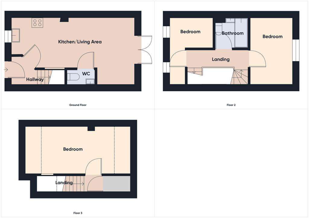 3 bedroom town house for sale - floorplan