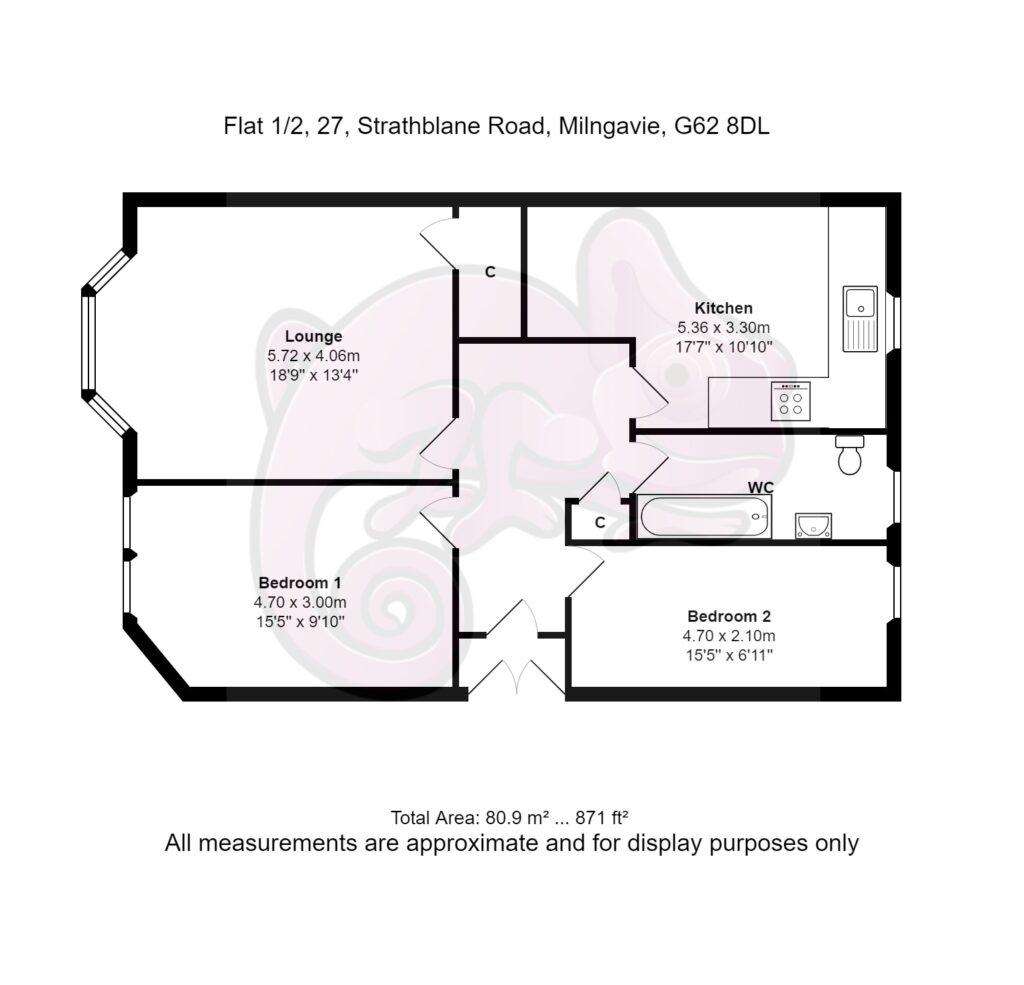 2 bedroom flat to rent - floorplan