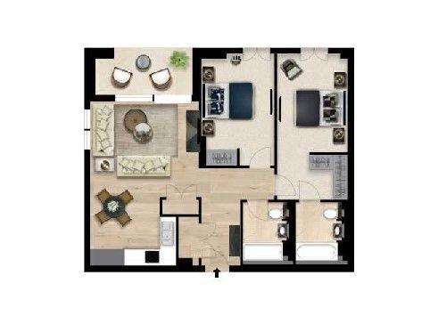 2 bedroom flat to rent - floorplan