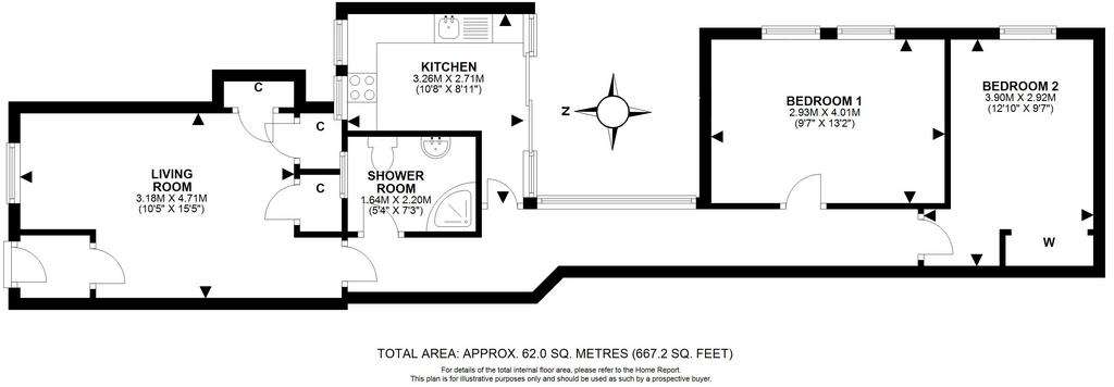 2 bedroom cottage for sale - floorplan