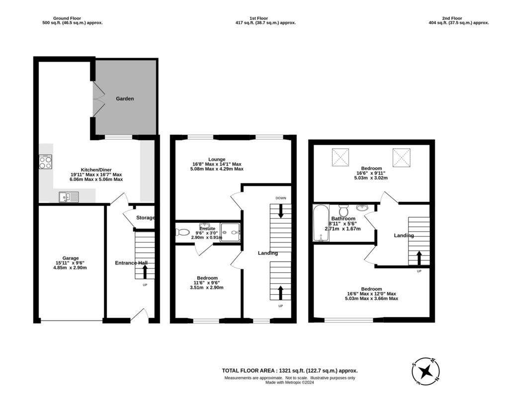 3 bedroom terraced house for sale - floorplan