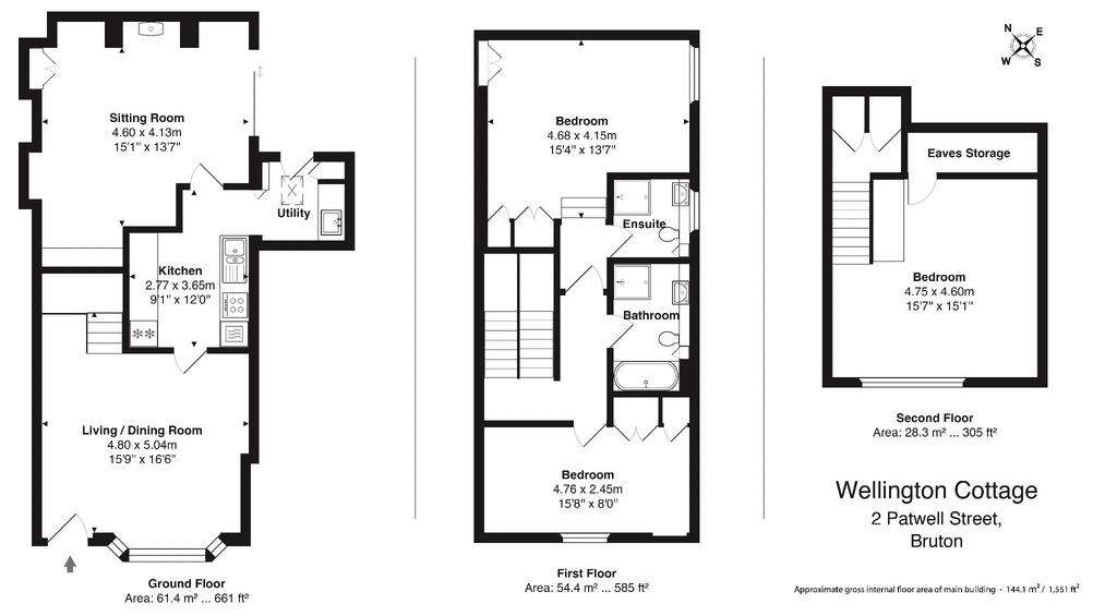 3 bedroom cottage for sale - floorplan