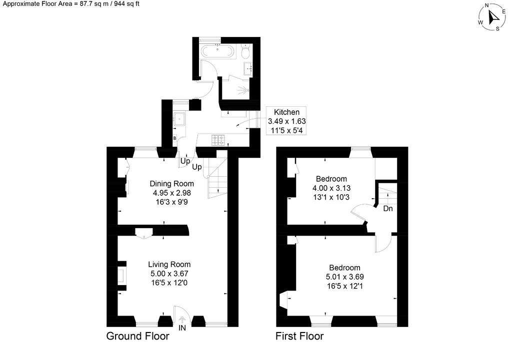 2 bedroom terraced house for sale - floorplan