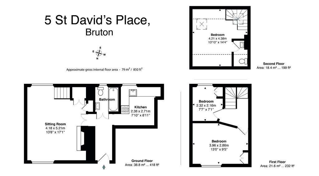 2 bedroom semi-detached house for sale - floorplan